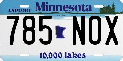 MN license plate 785NOX