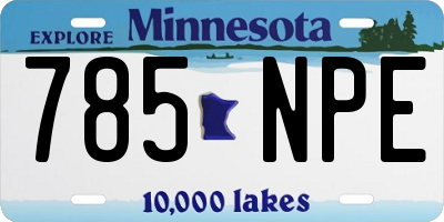 MN license plate 785NPE