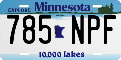 MN license plate 785NPF