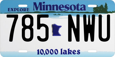 MN license plate 785NWU