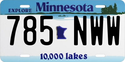 MN license plate 785NWW