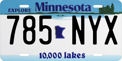 MN license plate 785NYX