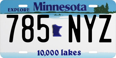 MN license plate 785NYZ