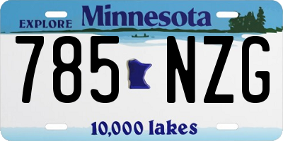 MN license plate 785NZG