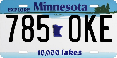 MN license plate 785OKE