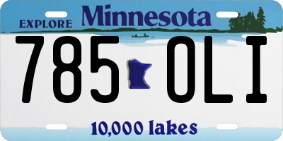 MN license plate 785OLI