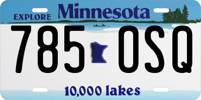 MN license plate 785OSQ