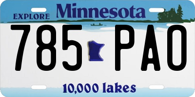 MN license plate 785PAO