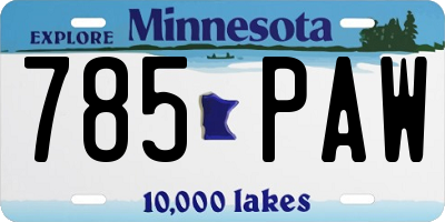 MN license plate 785PAW