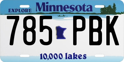 MN license plate 785PBK