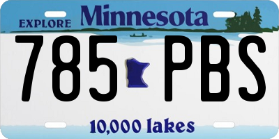 MN license plate 785PBS