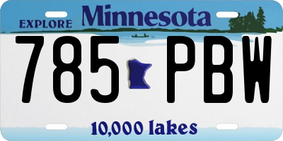 MN license plate 785PBW