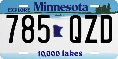 MN license plate 785QZD