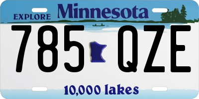 MN license plate 785QZE