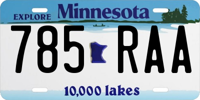 MN license plate 785RAA