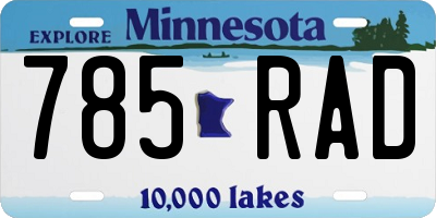 MN license plate 785RAD