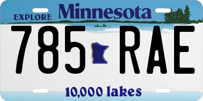 MN license plate 785RAE