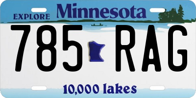 MN license plate 785RAG