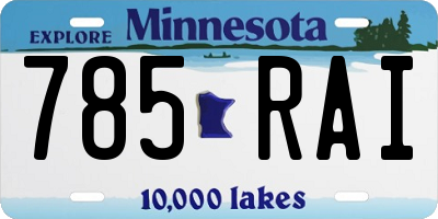 MN license plate 785RAI
