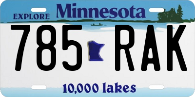 MN license plate 785RAK