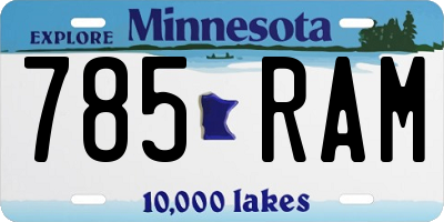 MN license plate 785RAM