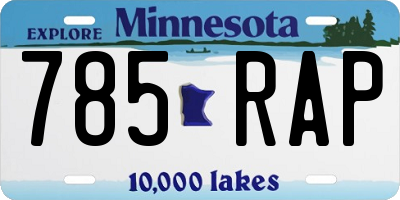 MN license plate 785RAP