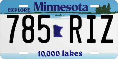 MN license plate 785RIZ