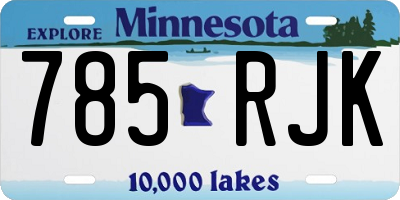 MN license plate 785RJK