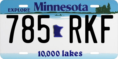 MN license plate 785RKF