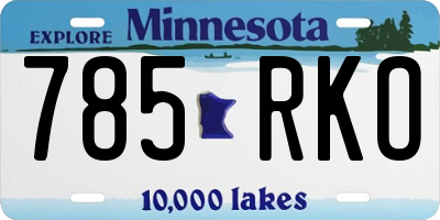 MN license plate 785RKO