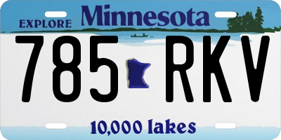 MN license plate 785RKV