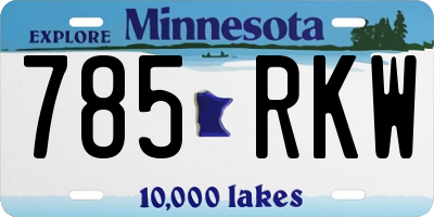 MN license plate 785RKW