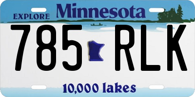MN license plate 785RLK