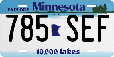 MN license plate 785SEF