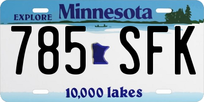 MN license plate 785SFK