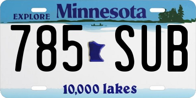 MN license plate 785SUB