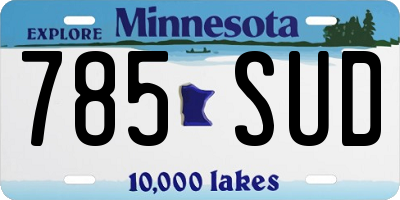 MN license plate 785SUD