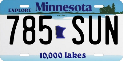 MN license plate 785SUN