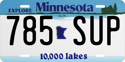 MN license plate 785SUP