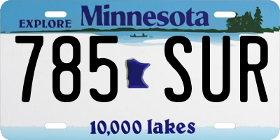 MN license plate 785SUR