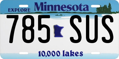 MN license plate 785SUS