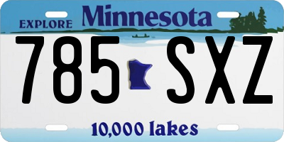 MN license plate 785SXZ