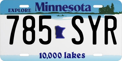 MN license plate 785SYR