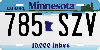 MN license plate 785SZV