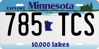 MN license plate 785TCS