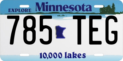 MN license plate 785TEG