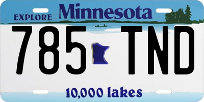 MN license plate 785TND
