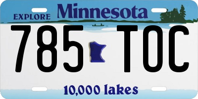 MN license plate 785TOC