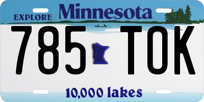 MN license plate 785TOK