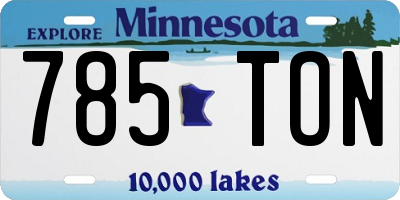 MN license plate 785TON